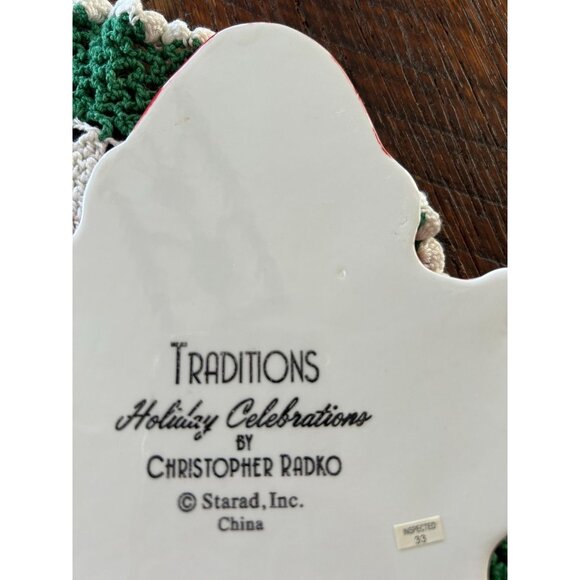 Set Of 2 Traditions Christopher Radko Santa Claus Shaped Ceramic Trivets - Picture 4 of 7